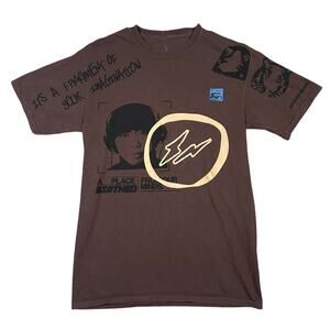 Travis Scott Cactus Jack X Fragment Hiroshi Brown Graphic T-Shirt Medium